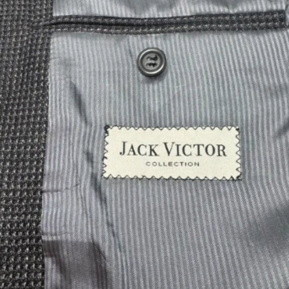 Men's Jack Victor At Ease Sport Coat Blazer Size 44R Gray Black Brown Lindenwood - Picture 3 of 8